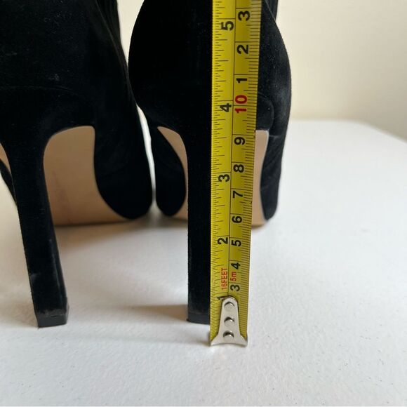 Vince Camuto Black Talanna Bootie Suede Leather Squared Toe Pull On Women 9 - Picture 14 of 15